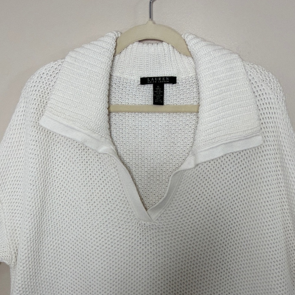 Lauren Ralph Lauren V-Neck Sweater in White Size XL - Picture 4 of 11